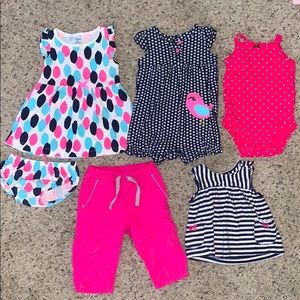 LOT Carters 6M Baby Girl Top Dress Romper